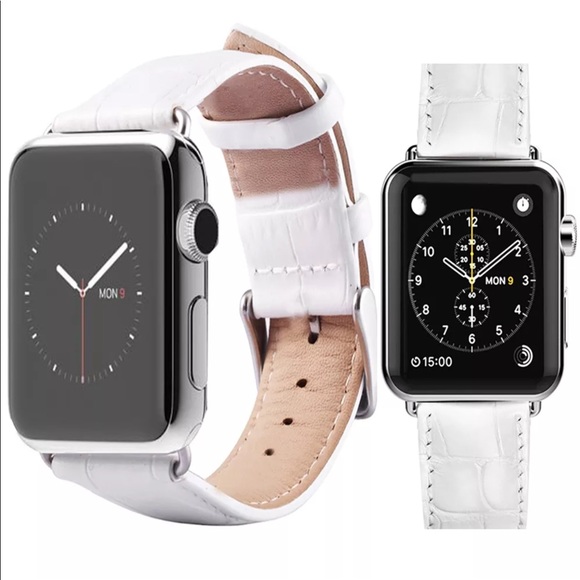 white leather apple watch band 38mm